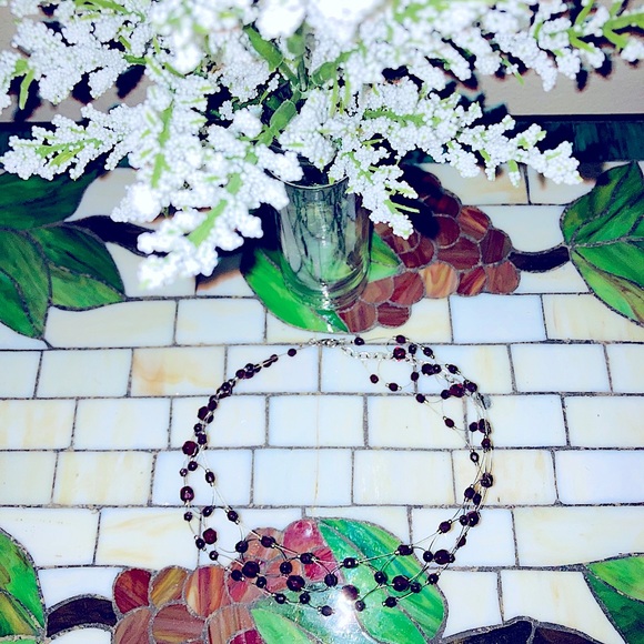 HPx2🌹Gorgeous vintage ruby red beaded choker ~ Handmade ~ Rare ~ Discontinued - Picture 3 of 12